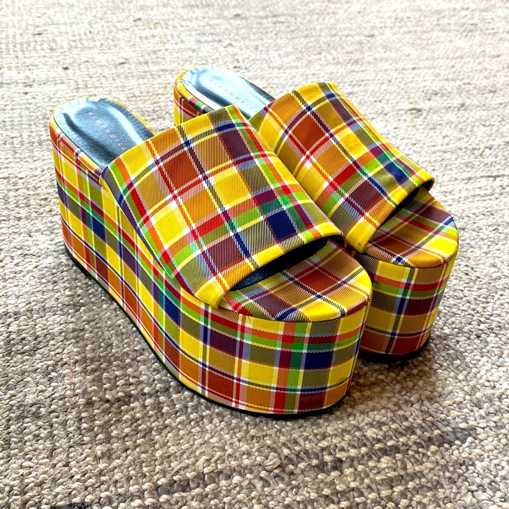 Simon Miller Retro Plaid Blackout Platform Sandals - Picture 2 of 3